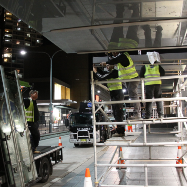 Installation of Glass Shelter at Parramatta Bus Stop