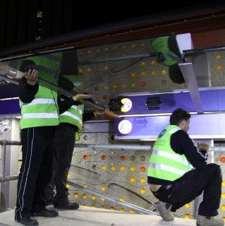 Night Time Glass Installation